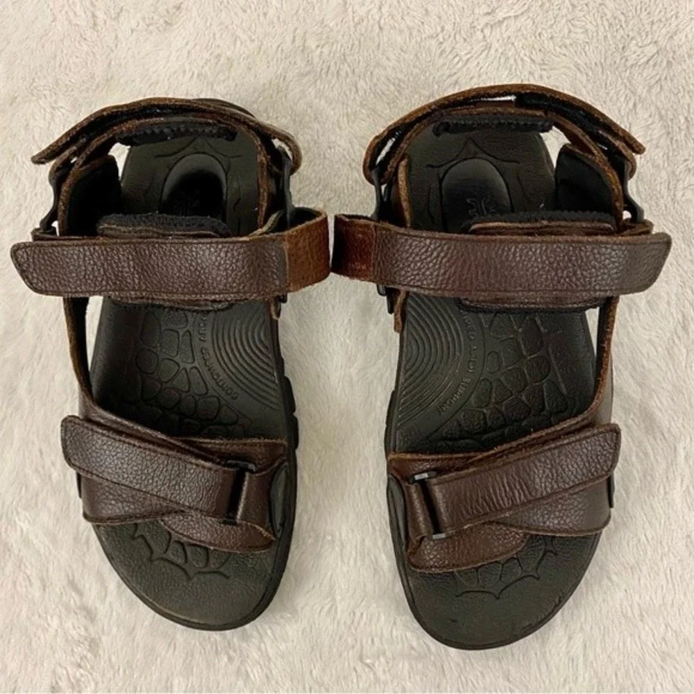 Frye Windward Brown Leather Athletic Sandals Men’s Size 9D Adjustable Straps